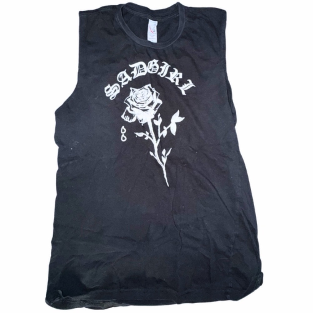 SAD GIRL muscle tee tank top size small
